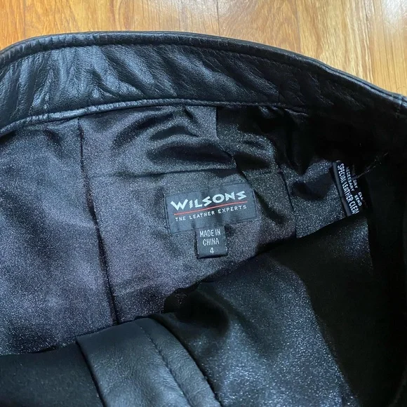 WILSONS LEATHER black leather pants - Picture 3 of 11